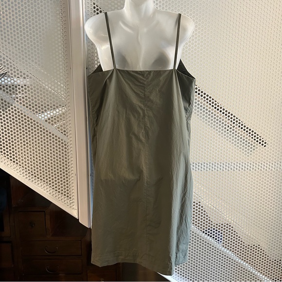 Everlane The Poplin Cotton Slip Dress Size 8 in Kalamata Green Cocoon Silhouette - Picture 5 of 12